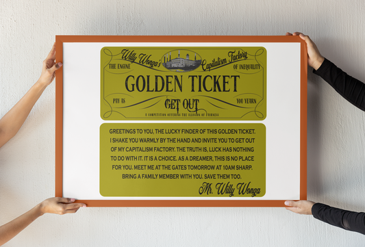 Unlike Charlie, I am dreaming of my 'Golden Ticket' OUT of the Capitalism Factory:  A bridge between two collections