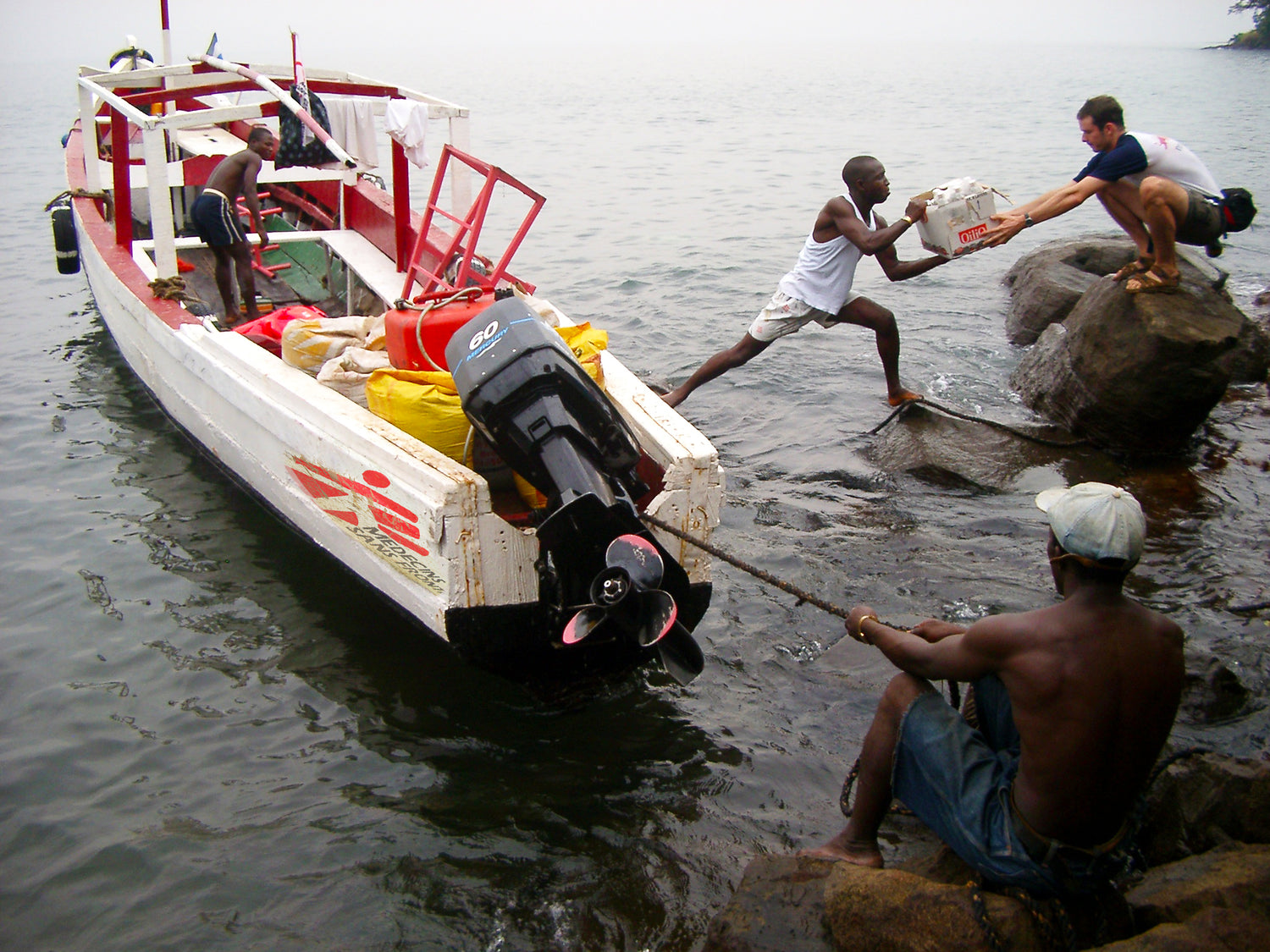 Ben Cowan working as a humanitarian logistics manager with Medecins Sans Frontiers in Sierra Leone