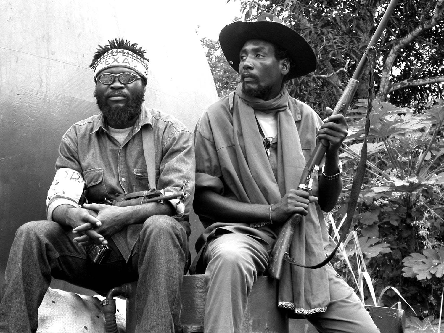 'Ninja' rebel soldiers in the Poole region of Congo Brazzaville during a period of civil war