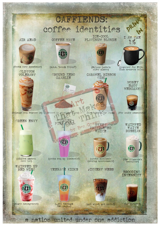 Caffiends: Drink In A3 Posters Prints & Visual Artwork