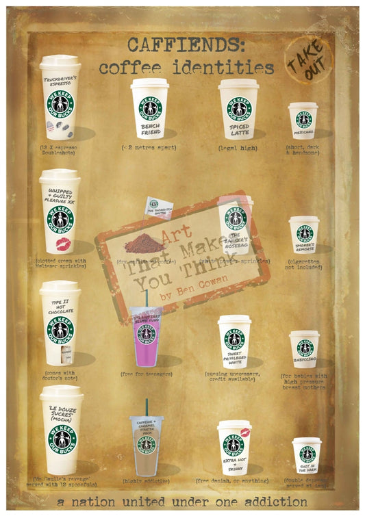 Caffiends: Take Out A3 Posters Prints & Visual Artwork