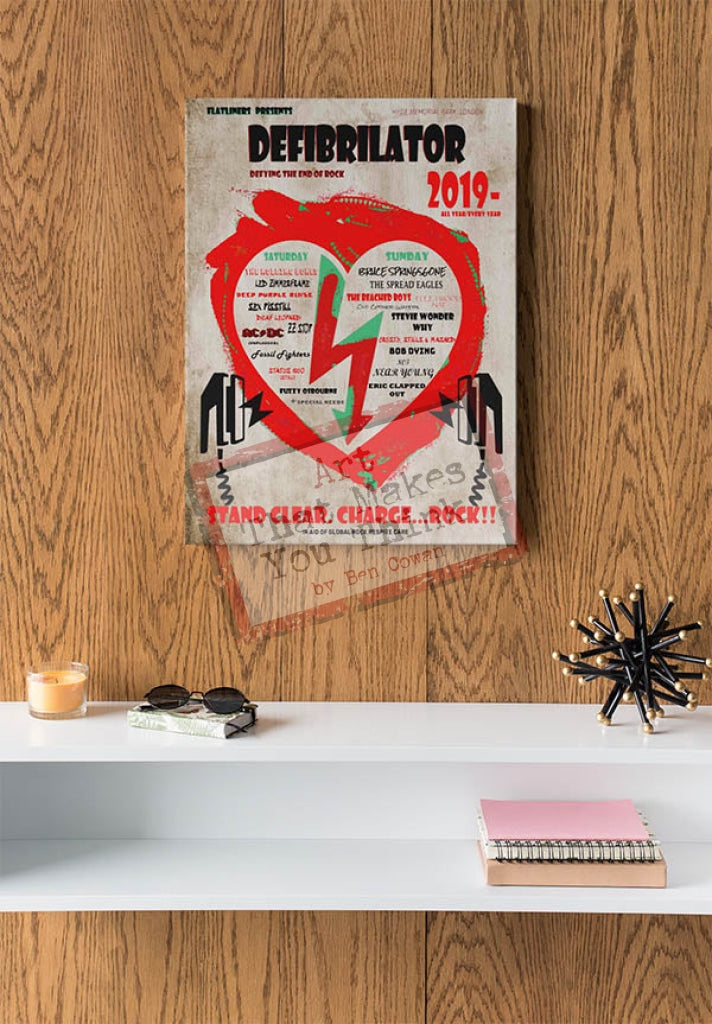 Defibrilator Spoof Festival Poster - In Aid Of Rock Respite Care Posters Prints & Visual Artwork