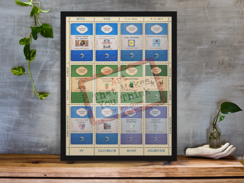 My Illiterate Stamp Collection - Blue/green A2 Posters Prints & Visual Artwork
