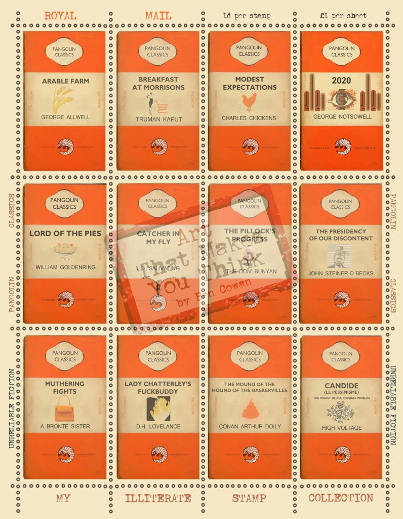 My Illiterate Stamp Collection - Orange A3 Posters Prints & Visual Artwork