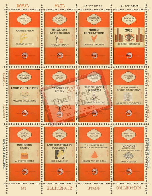 My Illiterate Stamp Collection - Orange A3 Posters Prints & Visual Artwork
