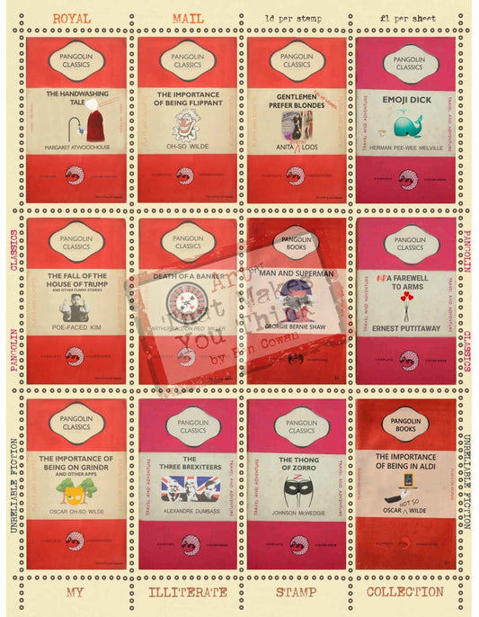 My Illiterate Stamp Collection - Red A2 Posters Prints & Visual Artwork
