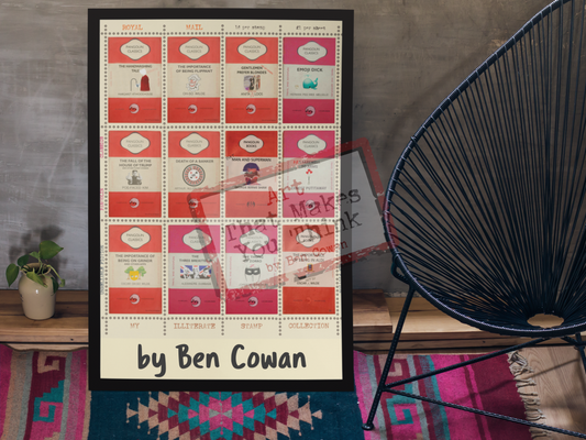 My Illiterate Stamp Collection - Red A3 Posters Prints & Visual Artwork