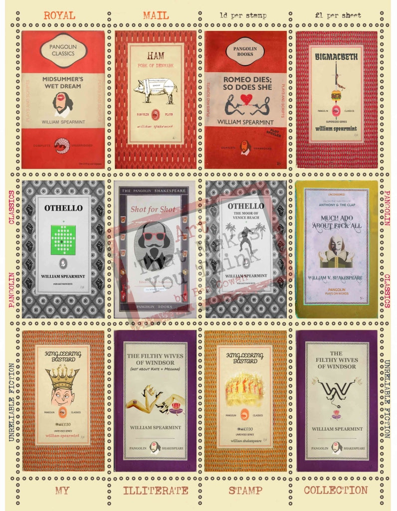 My Illiterate Stamp Collection - Shakespeare A3 Posters Prints & Visual Artwork